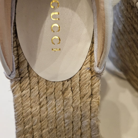 Gucci Marmont Espadrilles Wedges White 38.5 - Picture 3 of 8